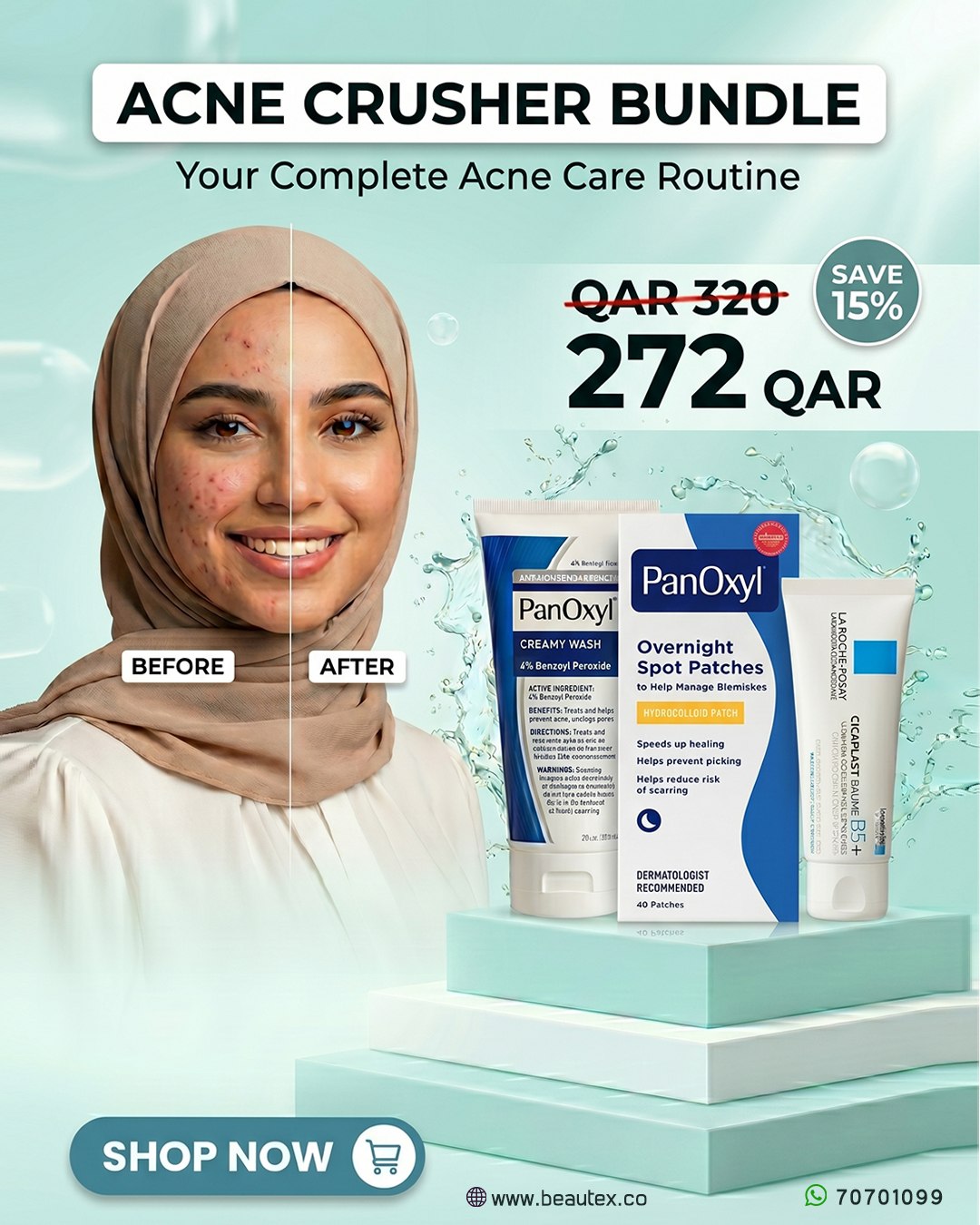 Acne Crusher Bundle complete acne care routine Beautex Qatar